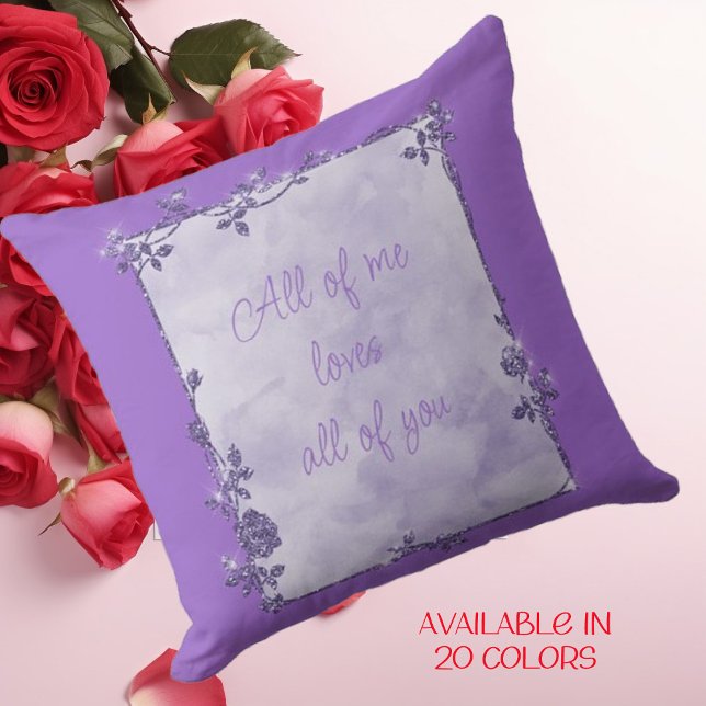 Elegant Ametyst Lila Gnistra Ram Valentine Kudde (Skapare uppladdad)