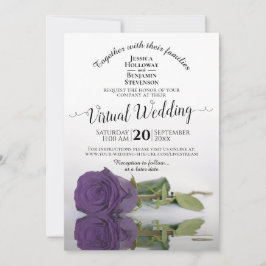 Elegant Ametyst Lila Ro Virtuella Bröllop Inbjudningar
