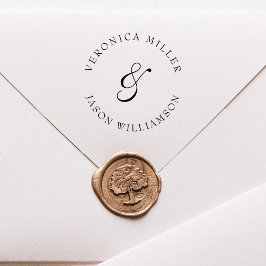 Elegant Ampersand Bröllop par två efternamn Självfärgande Stämpel