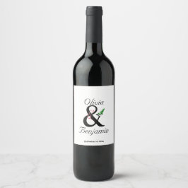 Elegant Ampersand Food and Beverage Label Set Vinflaska Etikett