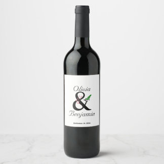 Elegant Ampersand Food and Beverage Label Set Vinflaska Etikett