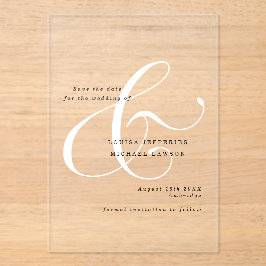 Elegant Ampersand minimalist Bröllop spara datum
