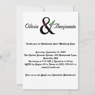Elegant Ampersand och skript Bröllop Design Inbjudningar