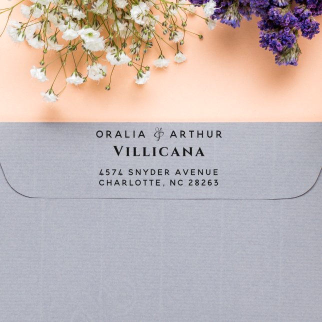 Elegant Ampersand par Namn Returadress Stämpel (Rubber Stamp Mock-up)