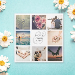 Elegant Ampersand Photo Collage Bröllop Tack