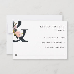 Elegant Ampersand Svartvit Bröllop OSA