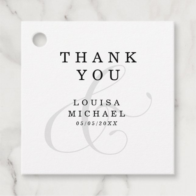 Elegant Ampersand Tack Bröllop Gåvor Etiketter (Framsida)