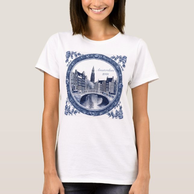 Elegant Amsterdam-souvenir T Shirt (Framsida)