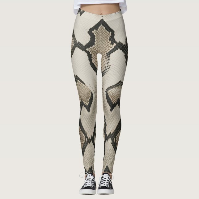 elegant anaconda struktur tygtryck leggings (Framsida)