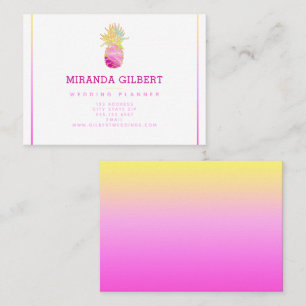 Elegant Ananas i Pinks och Guld Visitkort