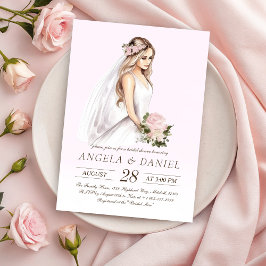 Elegant Anbud Rosa - Möhippa som ska tillhandahåll Inbjudningar