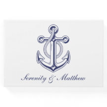 Elegant Anchor Navy Blue Nautical Bröllop