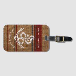 Elegant Anchor Rand Rustic Nautical Custom Name Bagagebricka