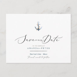 Elegant Anchor, spara datum för Nautiskt Vykort