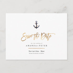 Elegant Anchor, spara datum för Nautiskt Vykort