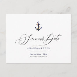 Elegant Anchor, spara datum för Nautiskt Vykort