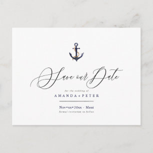 Elegant Anchor, spara datum för Nautiskt Vykort