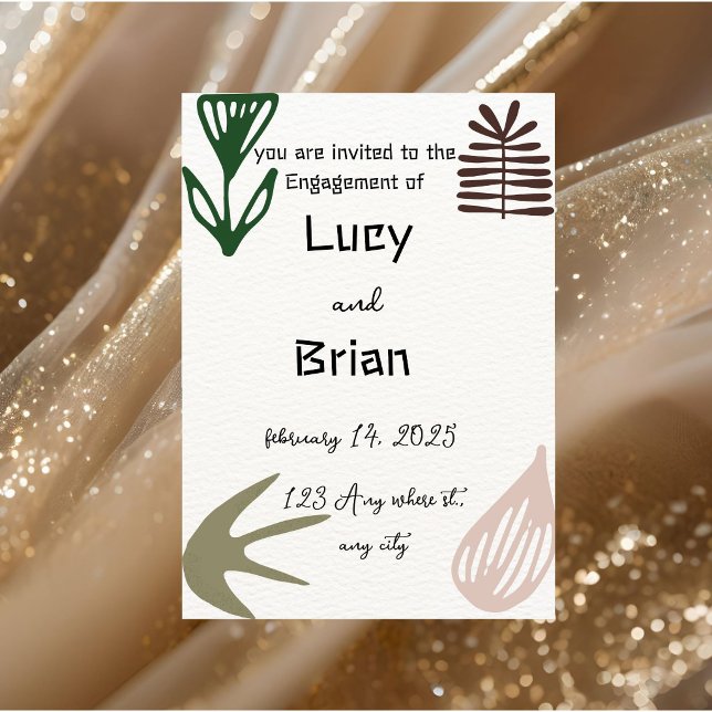 Elegant and artistic wedding invitation inbjudningar (Skapare uppladdad)