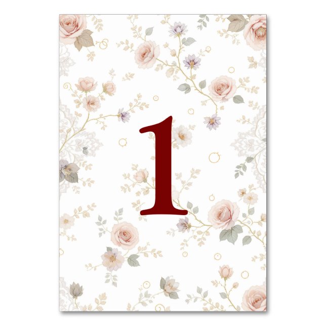Elegant and customizable table numbers bordsnummer (Framsidan)