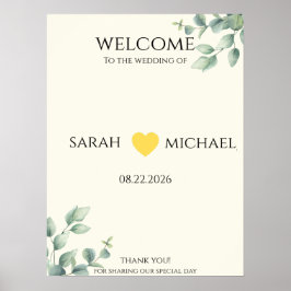 Elegant and minimalist Wedding Welcome Sign Poster
