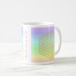 elegant and modern flower of life love kaffemugg