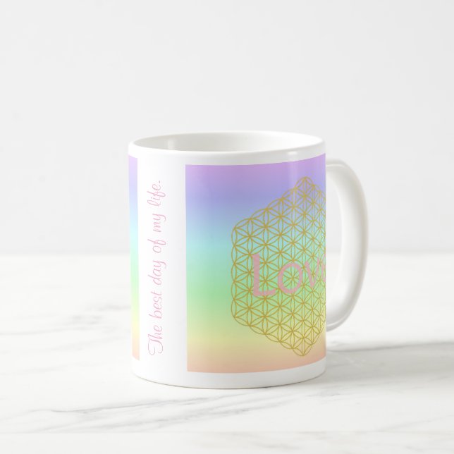 elegant and modern flower of life love kaffemugg (Framsida höger)