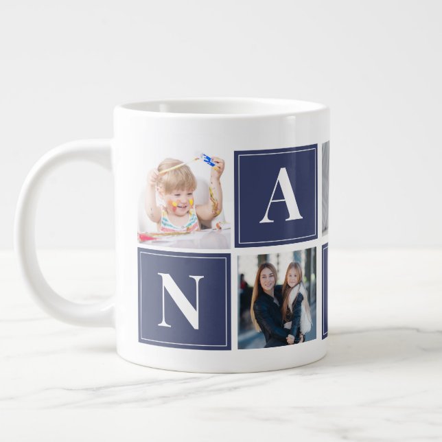 elegant and modern nana photo collage jumbo mugg (Vänster)