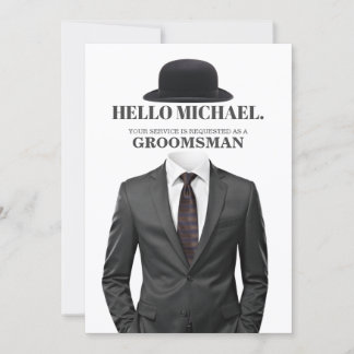 Elegant and Modern Wedding Groomsman Proposal Card Inbjudningar