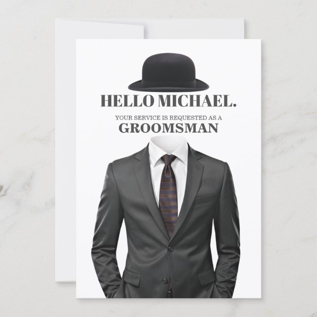 Elegant and Modern Wedding Groomsman Proposal Card Inbjudningar (Framsida)