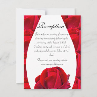 elegant and romantic red roses inbjudningar