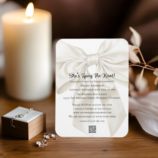 Elegant and Simple Bow Theme Wedding Shower Magnet (Skapare uppladdad)