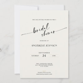 Elegant and Simple - Minimalist Bridal Shower Inbjudningar