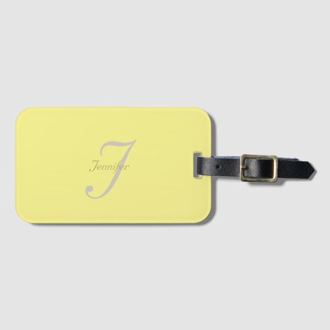 Elegant and simple pastel monogram bagagebricka (Framsida horisontal)