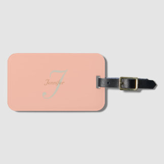 Elegant and simple pastel monogram bagagebricka