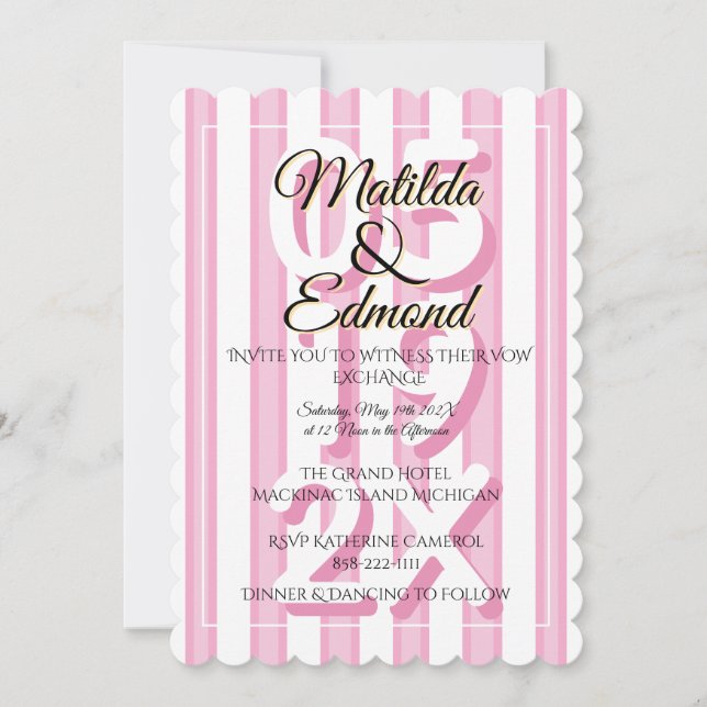 Elegant and Whimsical Pastel Stripes  Inbjudningar (Framsida)