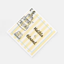 Elegant and Whimsical Pastel Stripes Pappersservett