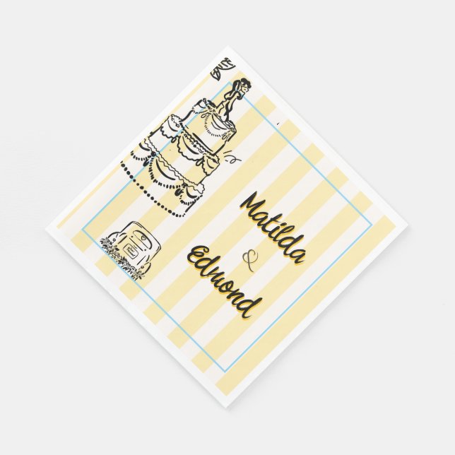 Elegant and Whimsical Pastel Stripes  Pappersservett (Hörn)