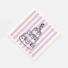 Elegant and Whimsical Pastel Stripes Pappersservett