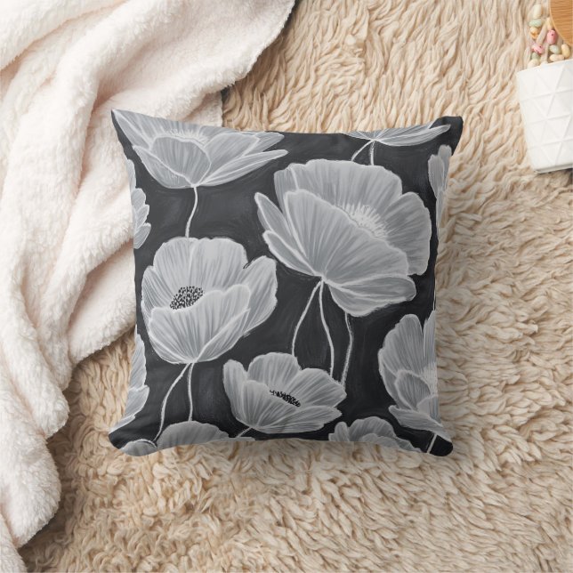 Elegant and Whimsical Poppies Kudde (Filt)