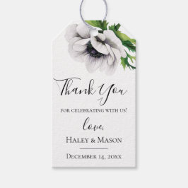 Elegant Anemon Bröllop Tack Gåva Tag Presentetikett