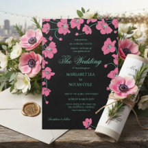 Elegant Anemone Floral Wedding Invitation