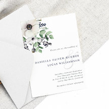 Elegant Anemone & Navy Winter Berries Bröllop
