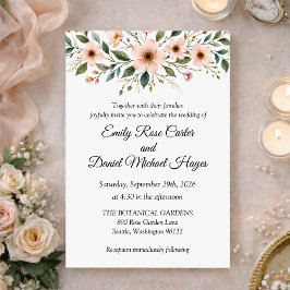 Elegant Anemone Wildflower Botanical Wedding  Inbjudningar