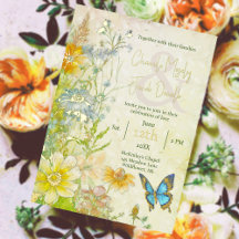 Elegant äng Boho vildblomma bröllop