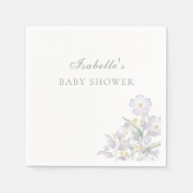 Elegant äng med vilda blommor baby shower