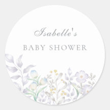 Elegant äng med vilda blommor Baby Shower