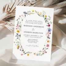 Elegant äng med vilda blommor bröllop