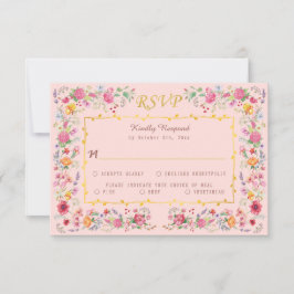 Elegant äng med vilda blommor vårbröllopsträdgård OSA kort