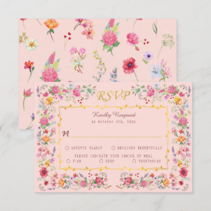 Elegant äng med vilda blommor vårbröllopsträdgård OSA kort