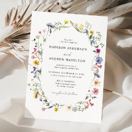 Elegant äng med vildblommor bröllop inbjudningar